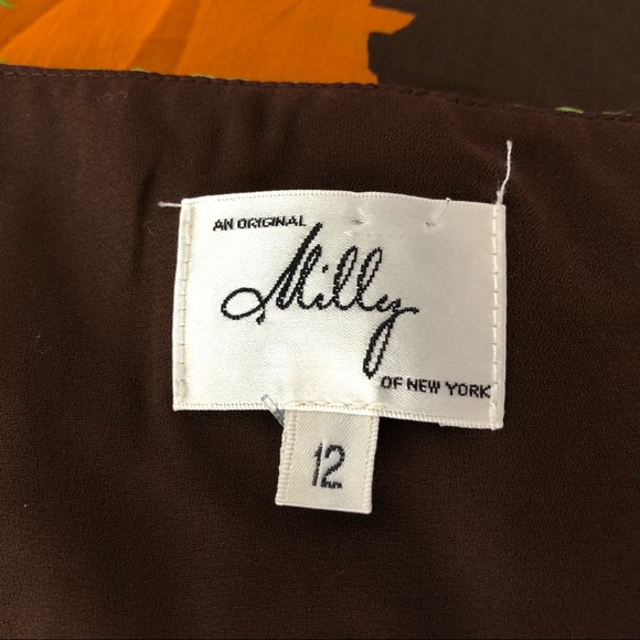 Milly of New York Brown Floral Silk Dress - Picture 6 of 6